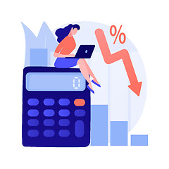 Image showing Calculating loss abstract concept vector illustration.