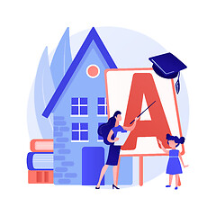 Image showing Home-school your kids abstract concept vector illustration.