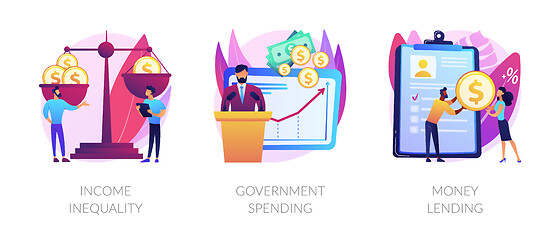 Image showing Money distribution abstract concept vector illustrations.