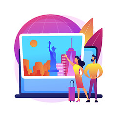 Image showing Smart tourism system abstract concept vector illustration.