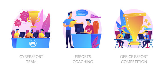 Image showing E-games tournament abstract concept vector illustrations.