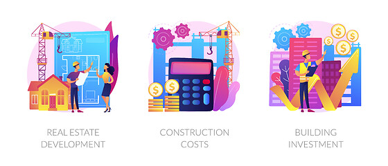 Image showing Construction project management abstract concept vector illustrations.