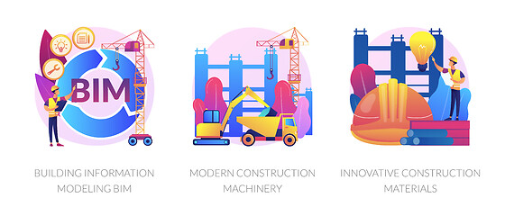 Image showing Construction technology innovation abstract concept vector illustrations.