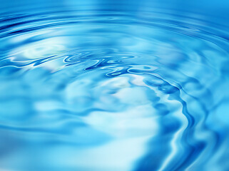 Image showing Bright blue abstract background with water ripples pattern