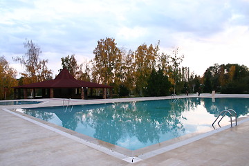 Image showing Autumn swimming pool