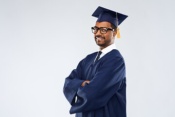 Image showing graduate student in mortar board and bachelor gown