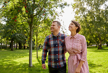 Image showing happy couple in summer park