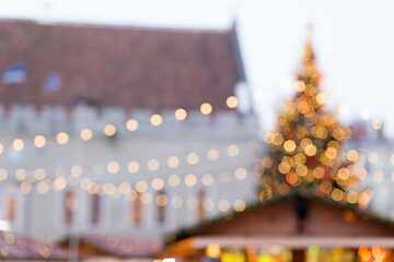 Image showing christmas market at tallinn old town hall square