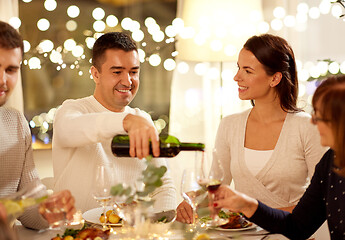 Image showing happy family having dinner party at home