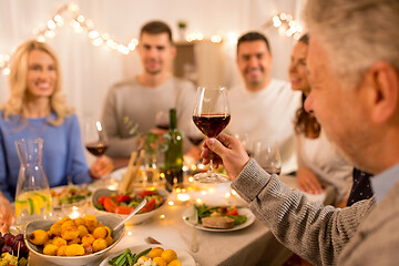 Image showing happy family having dinner party at home