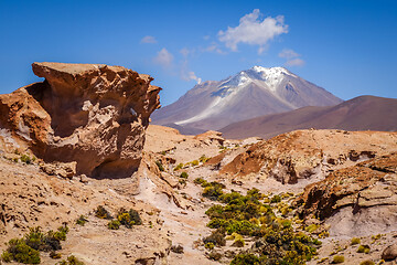 Image showing Mountains and desert landscape in sud lipez, Bolivia