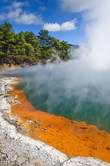 Image showing Champagne Pool hot lake in Waiotapu, Rotorua, New Zealand