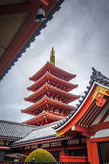 Image showing Pagoda in Senso-ji temple, Tokyo, Japan