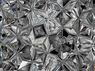 Image showing diamond structure extreme closeup and kaleidoscope