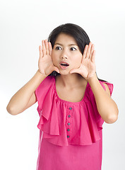 Image showing young asian woman framed face