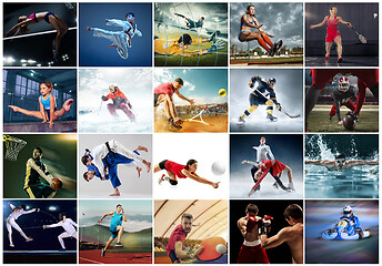 Image showing Collage about different kind of sports