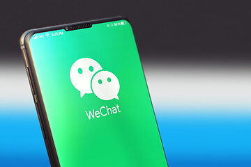 Image showing KYIV, UKRAINE-JUNE, 2020: Wechat on Mobile Phone Screen.