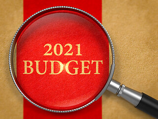 Image showing 2021 Budget Concept through Magnifier.