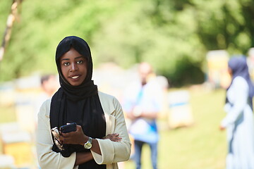 Image showing african muslim business woman portrait