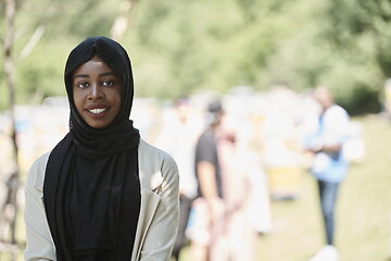 Image showing african muslim business woman portrait