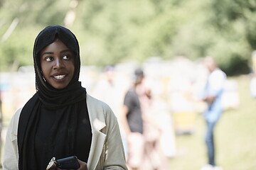 Image showing african muslim business woman portrait