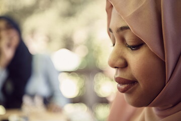 Image showing african muslim business woman portrait