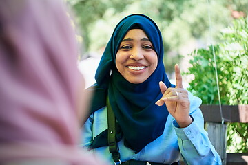 Image showing african muslim business woman portrait