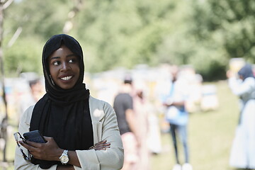 Image showing african muslim business woman portrait