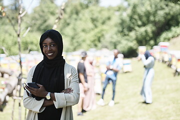 Image showing african muslim business woman portrait