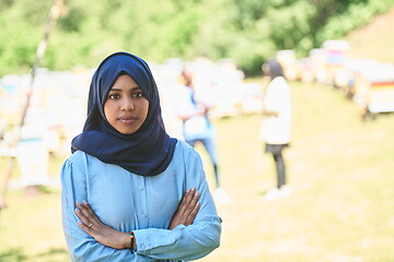 Image showing african muslim business woman portrait