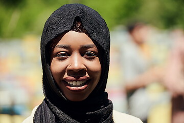 Image showing african muslim business woman portrait