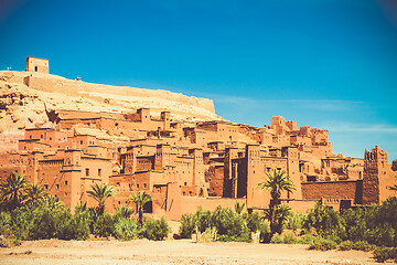 Image showing Old desert fortified city of Ait Benhaddou, Ouarzazate, Morocco.