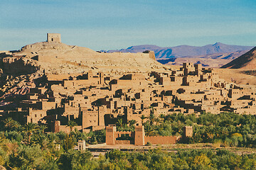 Image showing Old desert fortified city of Ait Benhaddou, Ouarzazate, Morocco.