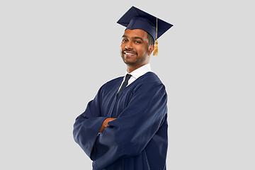 Image showing graduate student in mortar board and bachelor gown