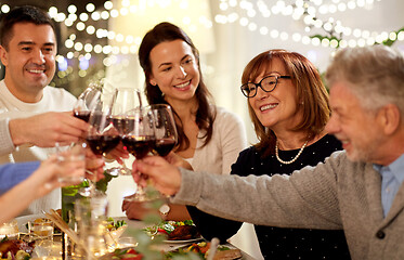 Image showing happy family having dinner party at home