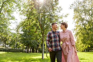 Image showing happy couple in summer park