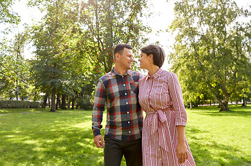 Image showing happy couple in summer park