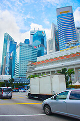 Image showing Singapore Downtown road traffic