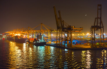 Image showing Barcelona shipping port. Spain