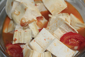 Image showing tomatoes cook tofu