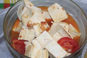 Image showing tomatoes cook tofu