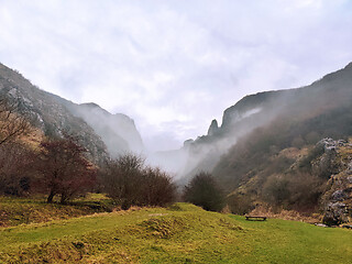Image showing Cheile Turzii viewed in a foggy day