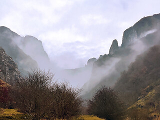 Image showing Turzii gorges in a misty day