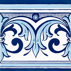 Image showing Traditional Portuguese glazed tiles