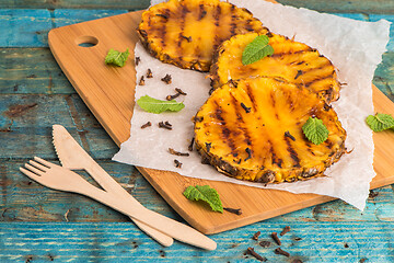 Image showing Grilled pineapple slices