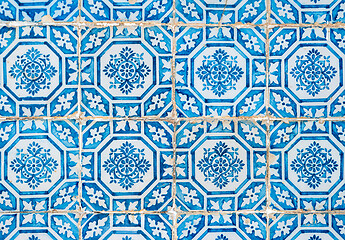 Image showing Traditional Portuguese glazed tiles