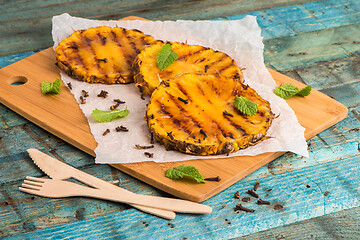 Image showing Grilled pineapple slices