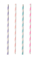 Image showing Striped paper straws