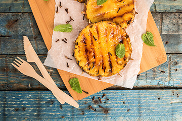 Image showing Grilled pineapple slices