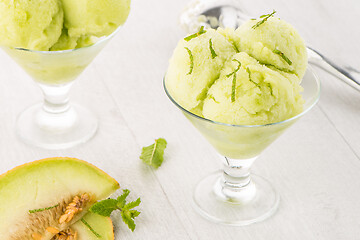 Image showing Melon flavored ice-cream